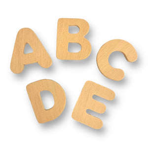 Craftworkz small plywood letters measuring 35mm high.  Sold in packs of 6 individual letters, or the alphabet A - Z.