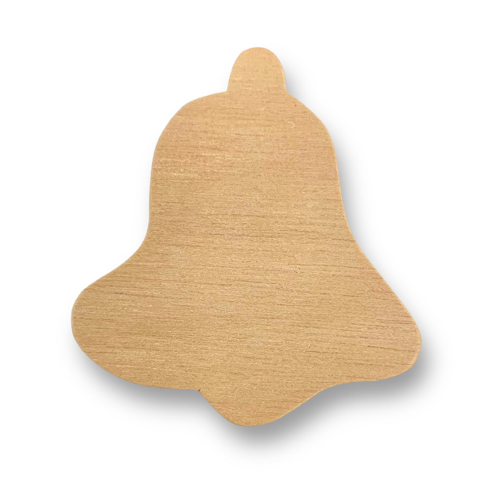 Plywood bell shape #7 measuring approximately 7cm high. Available in 2 different shapes and sold in packs of 12 pieces by Craftworkz.