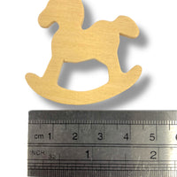 Craftworkz plywood rocking horse shaped blanks are available in 2 sizes, and sold in packs of 12 pieces.
These lightweight shapes are approximately 3mm thick and can be painted and embellished with glitter, rhinestones, stickers etc. Add a magnet to the back, or a brooch back, or use as a stencil when drawing. Ideal for Christmas crafts.