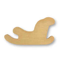 Small plywood cut out of Santa's sleigh. Measures approximately 7.5 x 4.5cm and is sold in packs of 12 pieces by Craftworkz.