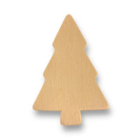 Plywood Christmas tree shape #3 measuring approximately 6.5cm high. Sold in a pack of 12 pieces by Craftworkz.