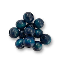 Wooden beads 18mm Blue in a 100 piece pack by Craftworkz.
