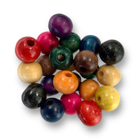 Wooden Beads in Multi coloured pack by Craftworkz.