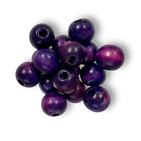 Wooden beads 18mm Purple in a 100 piece pack by Craftworkz.