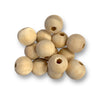 Wooden beads 18mm Raw finish in a 100 piece pack by Craftworkz.