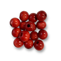 Wooden beads 18mm Red in a 100 piece pack by Craftworkz.