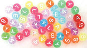 Plastic Beads - Flat Round Alphabet