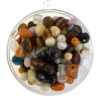 Glass beads in assorted sizes, shapes and colours