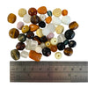 Glass beads in assorted sizes, shapes and colours