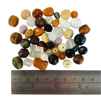 Glass beads in assorted sizes, shapes and colours