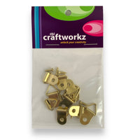 Small brass triangle picture frame hanger 10 piece pack by Craftworkz