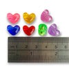 Heart shaped plastic bead multi coloured 12mm by Craftworkz.