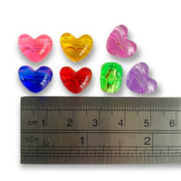 Heart shaped plastic bead multi coloured 12mm by Craftworkz.