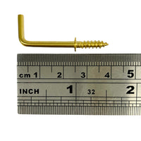 Craftworkz L-shaped brass screw hook in 25mm size option.