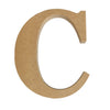 A natural MDF wooden letter C craft blank by Craftworkz on a white background
