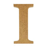 A natural MDF wooden letter I craft blank by Craftworkz on a white background