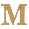 A natural MDF wooden letter M craft blank by Craftworkz on a white background
