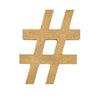 A natural MDF wooden hashtag symbol craft blank by Craftworkz on a white background