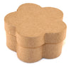 A plain, brown paper mache daisy-shaped box ready for decoration.