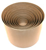 A stack of 10 nested beige round paper mache hats.