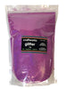 A clear plastic bag containing pink ultra fine holographic glitter, labeled as 'Craftworks Glitter 1kg'.