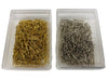 one gold and one silver plastic box of Sequin applique lills pins 25gram