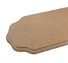 A plain craft blank plaque cut from 9mm thick MDF craftwood, with routered edges, ready to be decorated.