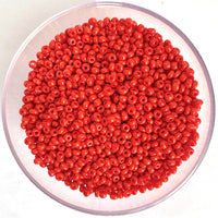 Craftworkz size 10/0 approx. 2mm glass seed beads in opaque red. Available in over 30 colours.