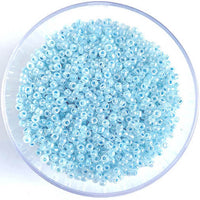 Craftworkz size 10/0 approx. 2mm glass seed beads in pearl blue. Available in over 30 colours.