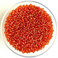 Craftworkz size 10/0 approx. 2mm glass seed beads in transparent orange. Available in over 30 colours.