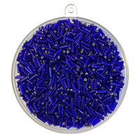 Royal blue colour, glass bugle beads