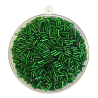 Wholesale Glass bugle beads in 6mm green