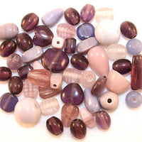 Glass Beads Assorted Purple Mix