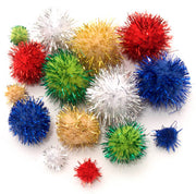 Craftworkz glitter pom poms have a soft tinsel added to them to make them a bit more sparkly!  Perfect for Christmas crafts, this option measure approximately 7mm in diameter.