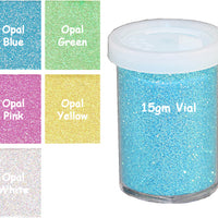 Ultra Fine Opalescent Glitter 15 gram vial x 12 pc