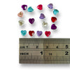 6mm heart shape acrylic rhinestone gems, flat back, non hot fix.