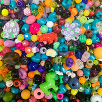 Assorted sizes, colours and shapes plastic beads 1kg or 500g