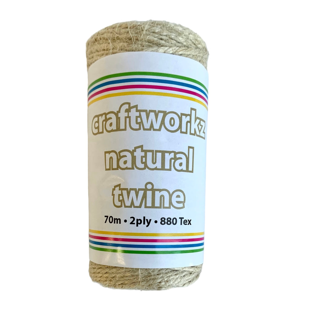A roll of Craftworkz natural jute twine x 70m
