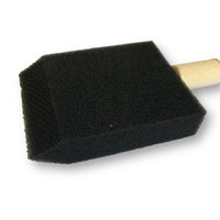 Black foam brush, chisel shaped tip, wooden handle by Craftworkz