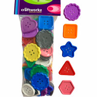 Plastic fun buttons multi coloured