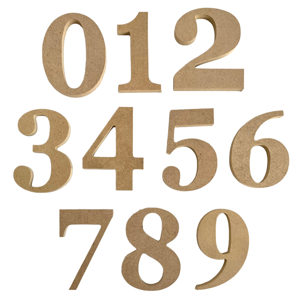 MDF Numbers 90mm x 6mm Thick | Craftworkz